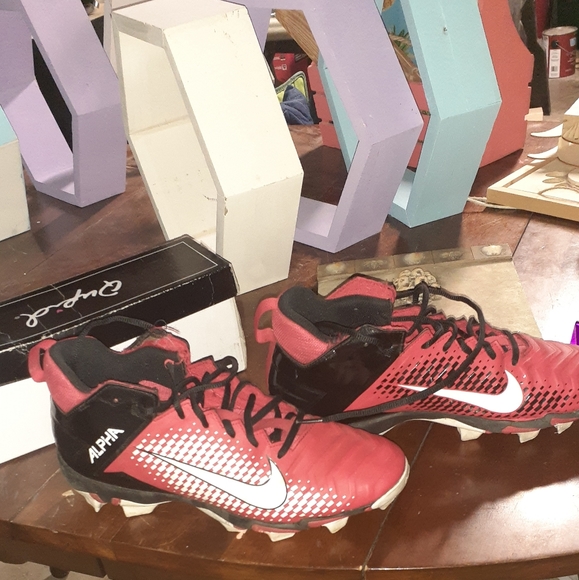 Red Nike Alpha Cleats - Picture 2 of 12